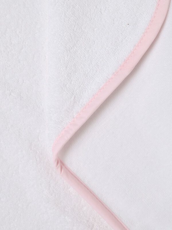 White and Pink Terry Towel With Hood image number null